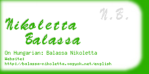 nikoletta balassa business card